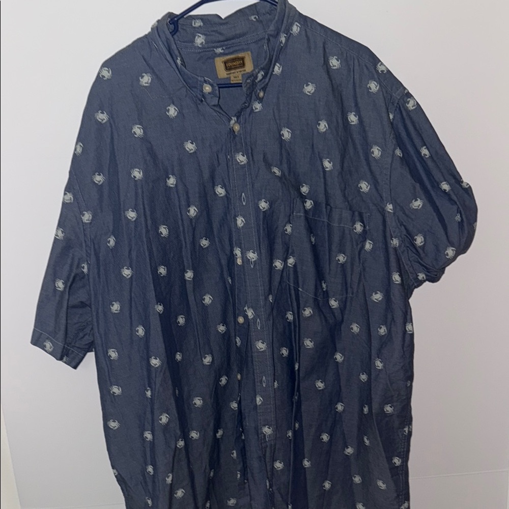 The Foundry Supply Co Blue Patterned Casual Shirt